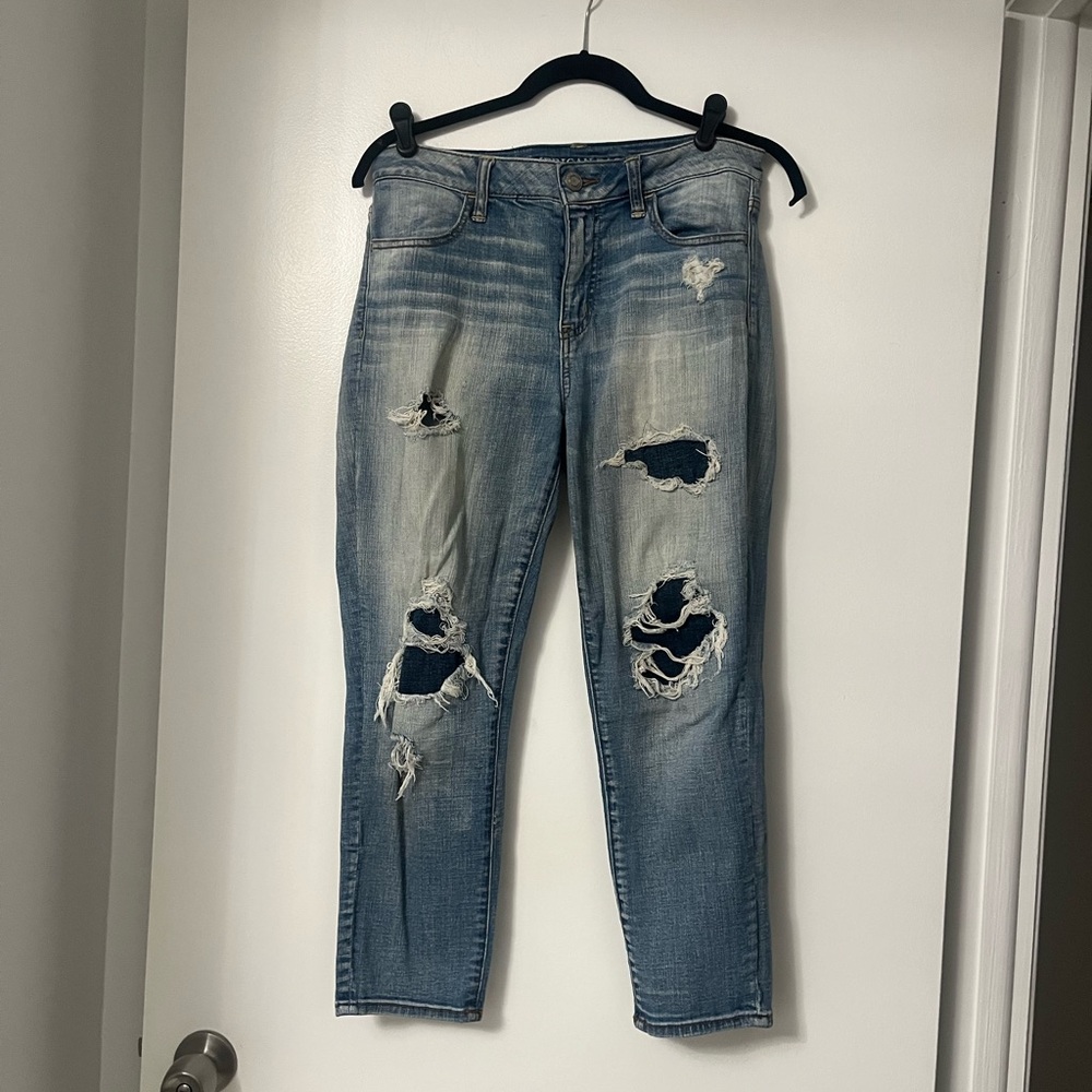 American Eagle Outfitters Blue Ankle Cropped Jeans